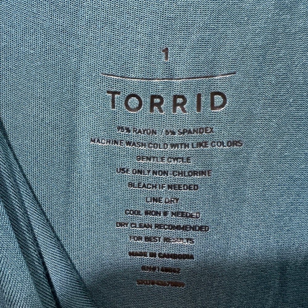 Torrid Supersoft Tiered Maxi Dress Women 1X 14/16 Blue V-Neck Adjustable Straps - Picture 10 of 11